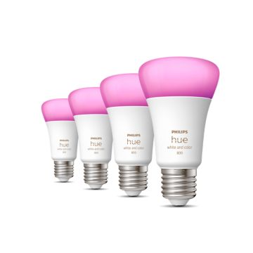 Pack de 4 ampoules E27 Hue White and Color Ambiance (9W-800lm)